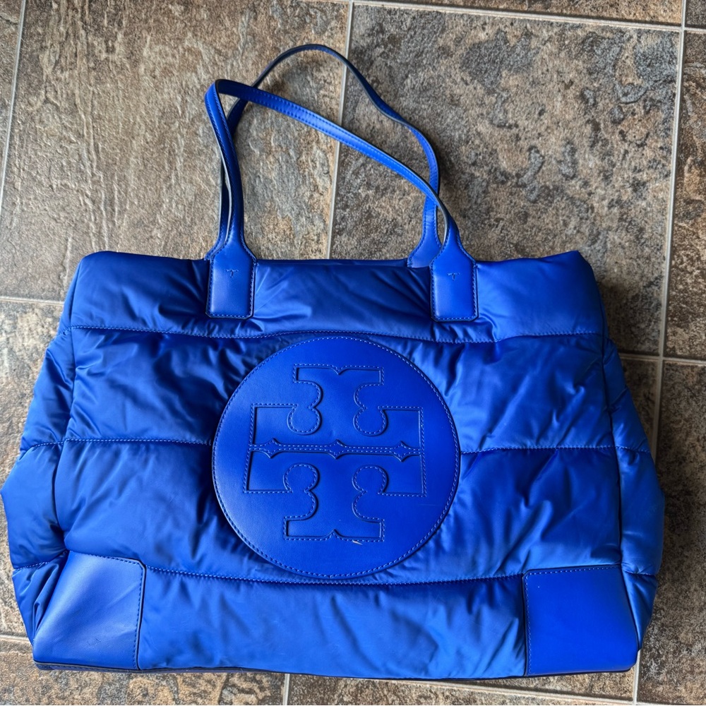Tory Burch Ella Puffer Nylon Tote in Blue